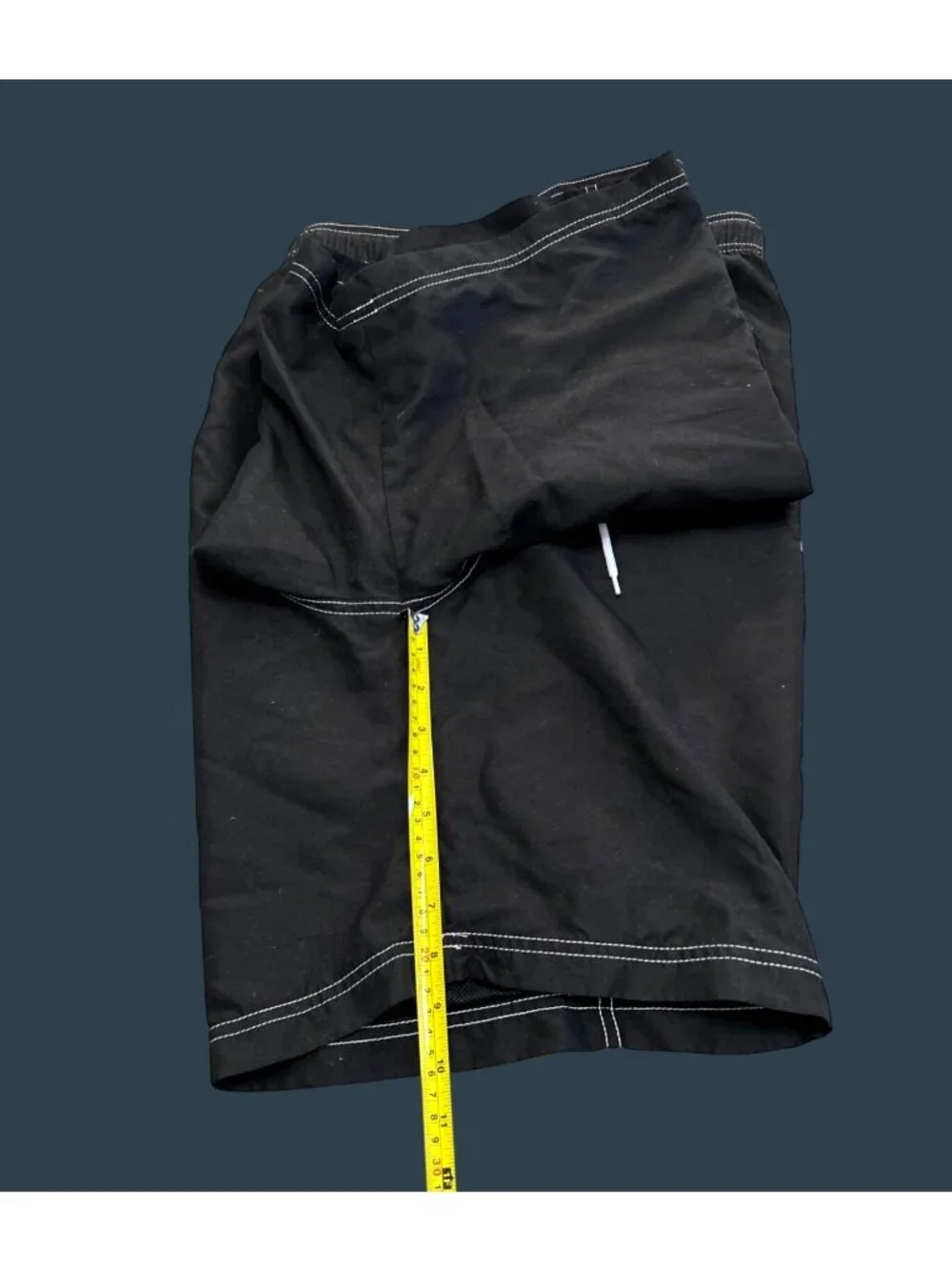 Clothin Mens 34 Black Cargo Swim Shorts With Pockets & Drawstring Waist